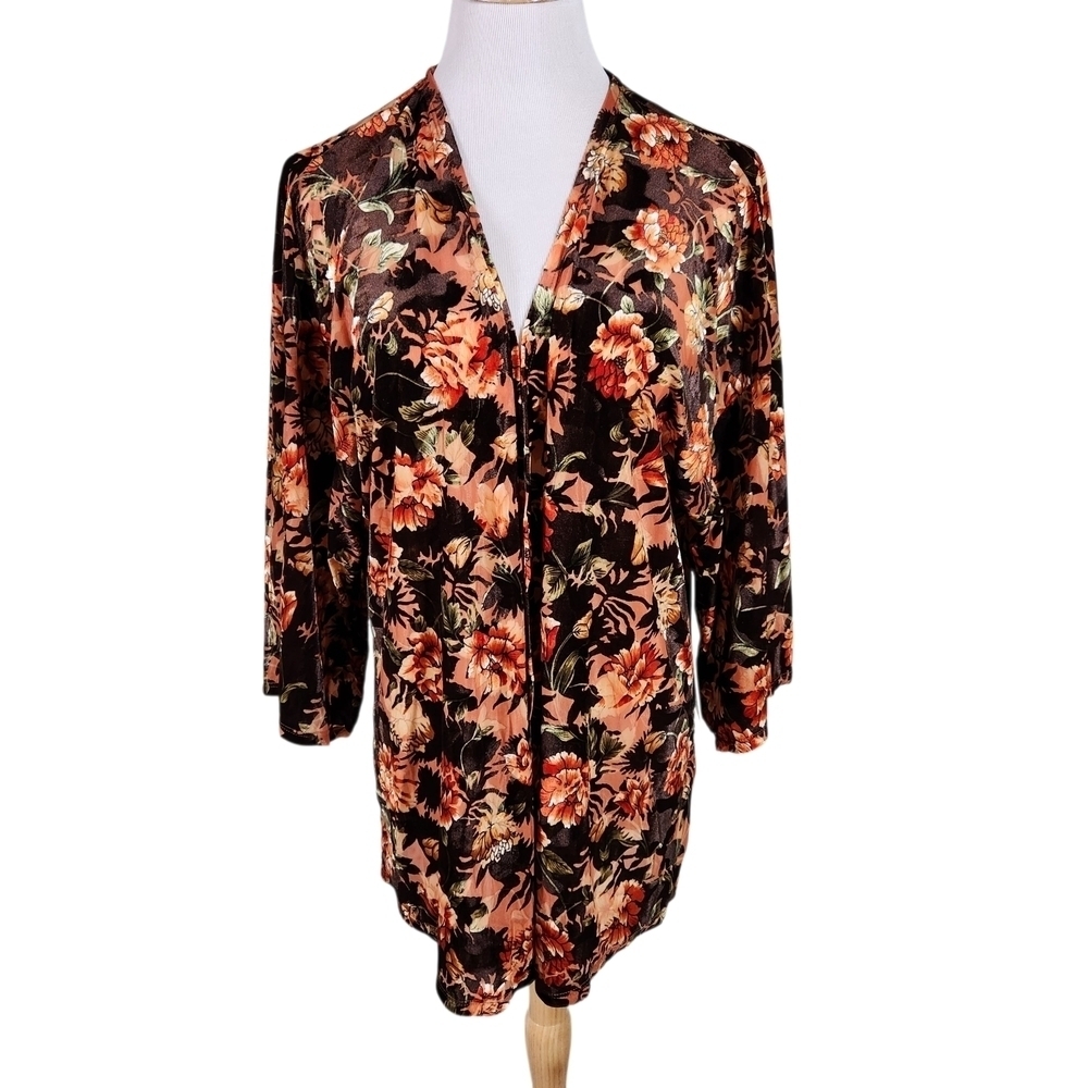 NWT Always Indigo Floral Kimono Cardigan
